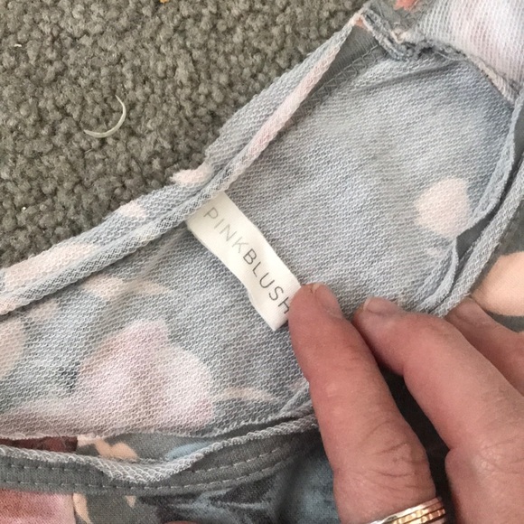 Pink Blush Grey Floral Maternity Sweater Dress - Picture 3 of 3